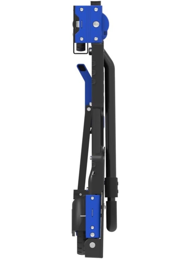 2-in-1 Convertible Hand Truck, Foldable Aluminum Dolly Cart, Slim & Space Saver, Quick Open & Close, Capacity 70kg/137kg, Black/Blue - Image 5